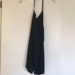 Black halter cocktail dress